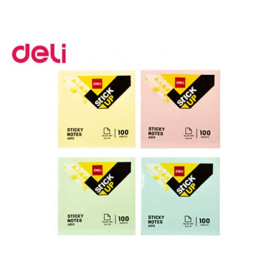 DELI ΧΑΡΤΙΑ ΣΗΜΕΙΩΣΕΩΝ ΑΥΤΟΚΟΛΛΗΤΑ 100 ΦΥΛΛΑ 76x76mm STICKUP ΑΣΣΟΡΤΙ 4ΧΡΩΜΑΤΑ